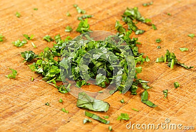 Chopped parsley Stock Photo