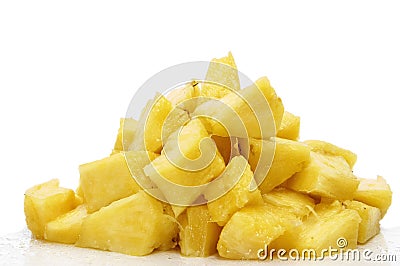 Chopped pineapple Stock Photo