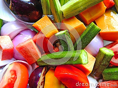 Chopped vegetable closeup Stock Photo