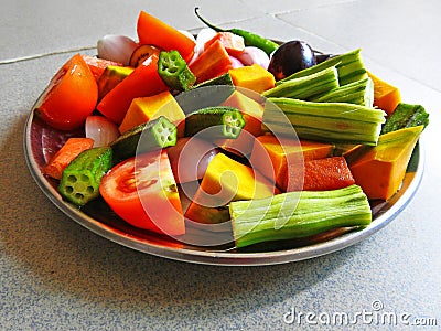 Chopped vegetable closeup Stock Photo