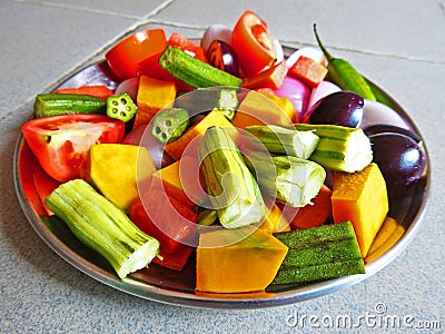 Chopped vegetable closeup Stock Photo