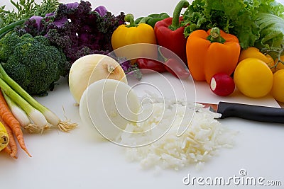 Chopped Vegetables Stock Photo