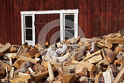 Chopped wood Stock Photo