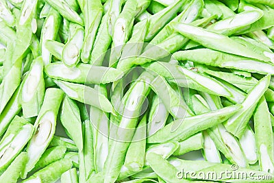 Chopped Yard long bean Stock Photo