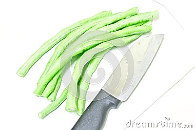 Chopped Yard long bean Stock Photo