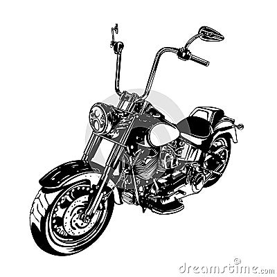 Chopper customized motorcycle Vector Illustration