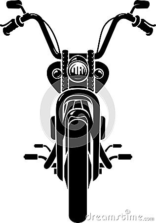 Chopper Motorcycle Front Wheel Vector Illustration