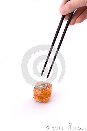 Chopstick and Sushi Stock Photo