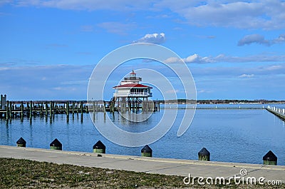 Choptank River Lighthouse in Cambridge Maryland Stock Photo