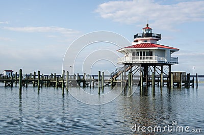 Choptank River Lighthouse in Cambridge Maryland, on Maryland`s Eastern Shore also known as Delmarva Stock Photo
