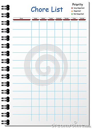 Daily Chore List Vector Illustration