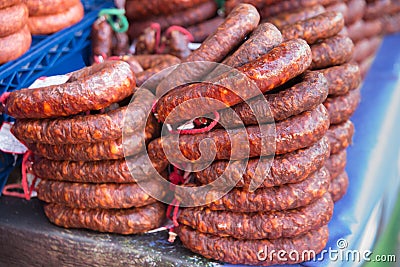 Chorizo ham cellar Stock Photo