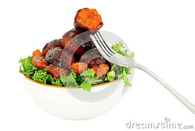 Chorizo Meatballs In A Small Bowl Stock Photo