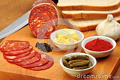 Chorizo salami Stock Photo