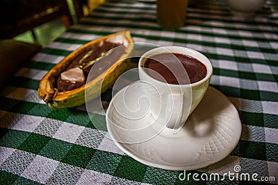 Chorote, traditional chocolate brew of Barcoa, Cuba Stock Photo