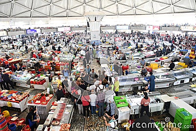 Busy Chorsu Bazaar. Tashkent. Uzbekistan Editorial Stock Photo