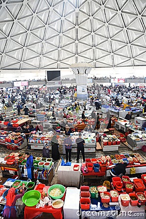 Busy Chorsu Bazaar. Tashkent. Uzbekistan Editorial Stock Photo