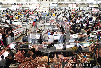 Busy Chorsu Bazaar. Tashkent. Uzbekistan Editorial Stock Photo