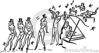 Chorus Line Vector Illustration