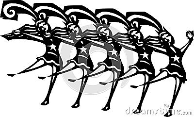 Chorus Line Vector Illustration