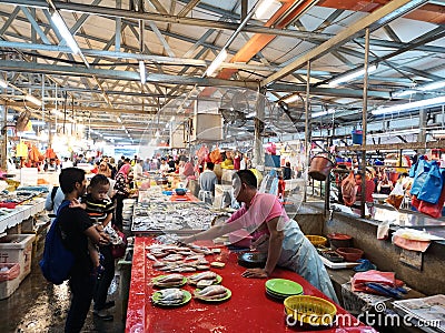 Chow Kit wet market, fresh fish section Kuala Lumpur Malaysia Editorial Stock Photo