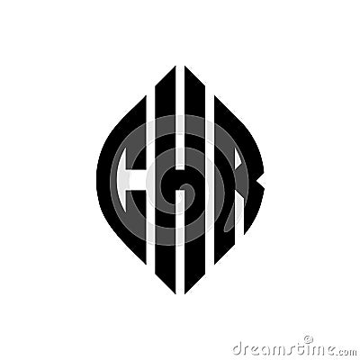 CHR circle letter logo design with circle and ellipse shape. CHR ellipse letters with typographic style. The three initials form a Vector Illustration