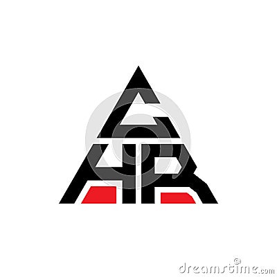 CHR triangle letter logo design with triangle shape. CHR triangle logo design monogram. CHR triangle vector logo template with red Vector Illustration