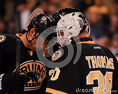 Chris Kelly and Tim Thomas, Boston Bruins Editorial Stock Photo