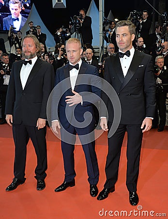 Chris Pine, Ben Foster & David MacKenzie Editorial Stock Photo