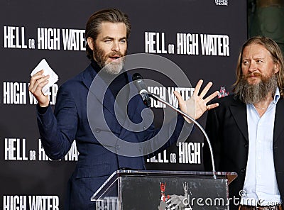 Chris Pine and David Mackenzie Editorial Stock Photo