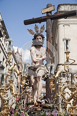 Christ of the brotherhood of the Sun, Easter in Seville Stock Photo