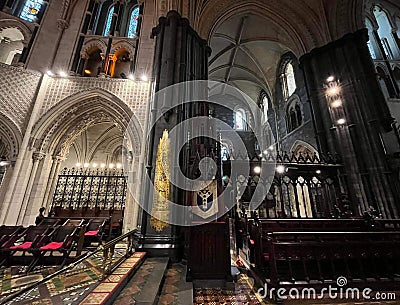 Christ Church Cathedral, more formally The Cathedral of the Holy Trinity (Irish: Ardeaglais Theampall Chríost) Editorial Stock Photo