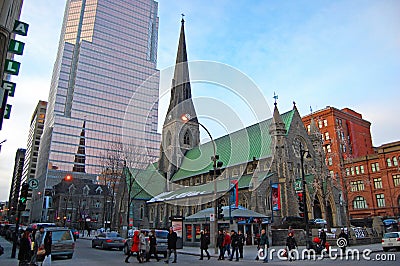 Christ Church Cathedral, Montreal, Canada Editorial Stock Photo