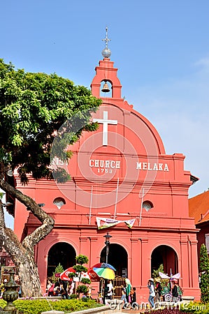 Christ Church, Melaka Editorial Stock Photo