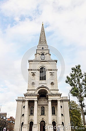 Christ Church at Spitalfields street in London Stock Photo