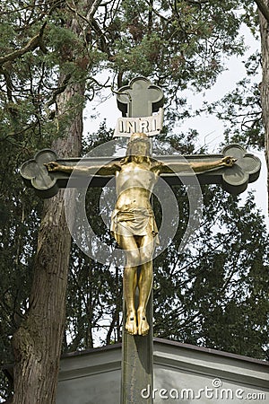 Jesus Christ crucified on Cross Stock Photo