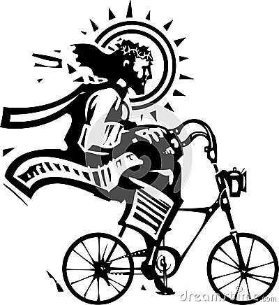 Christ on a Fixie Vector Illustration