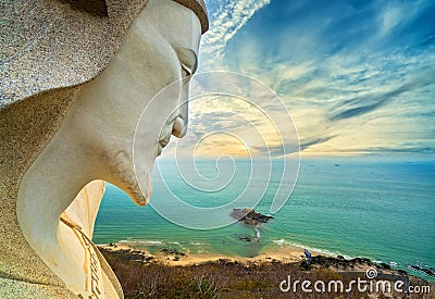 Christ the King is a statue of Jesus in Vung Tau, Vietnam Stock Photo