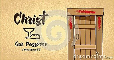 Christ our Passover, Easter christian card Vector Illustration