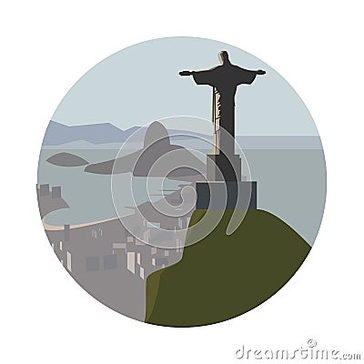 Christ the Redeemer icon isolated on white background Vector Illustration