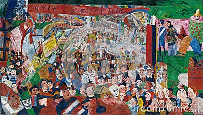 Christ`s Entry into Brussels in 1889 by James Ensor Editorial Stock Photo