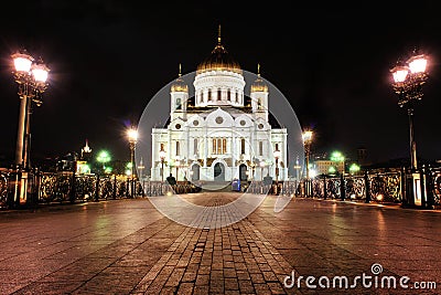 Christ the Savior Cathedral in Moscow night photo Stock Photo