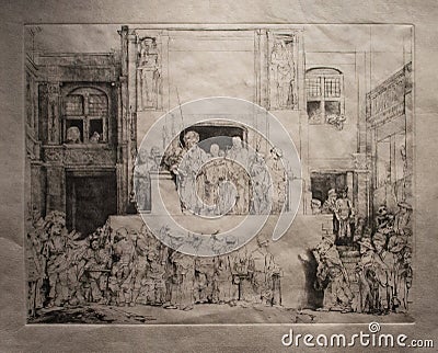 Christ shown to the people by Rembrandt Editorial Stock Photo