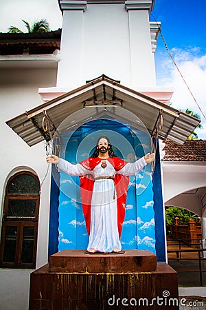 Christ statue, Anjuna, Goa, India Editorial Stock Photo