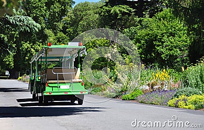 Christchurch Botanic Gardens Tour Bus Stock Photo