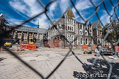 Christchurch city center after earthquake Editorial Stock Photo