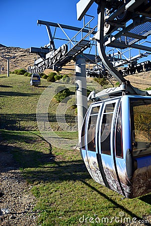 Christchurch Gondola from Bottom of The Port Hills, New Zealand Stock Photo