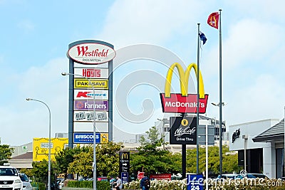 Westfield Riccarton, is a large retail complex located in the suburb of Riccarton. Editorial Stock Photo