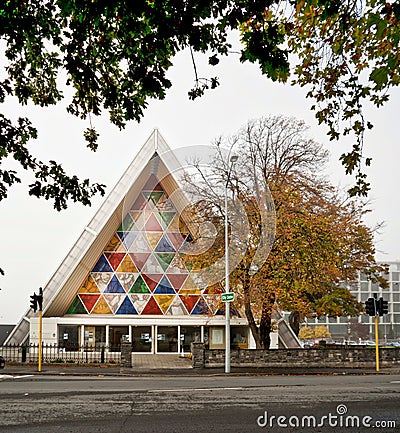 Christchurch`s `Cardboard Cathedral` Editorial Stock Photo