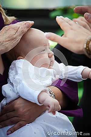 Christening of a baby Stock Photo